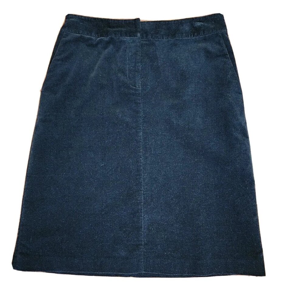 Liz Clairborne Skirt Womens Size 4 Solid All Black Velour‎ Lined Audra w Pockets